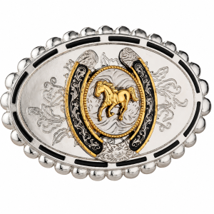 Golden Horse Western Belt Buckle