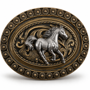 Western Horse Belt Buckle